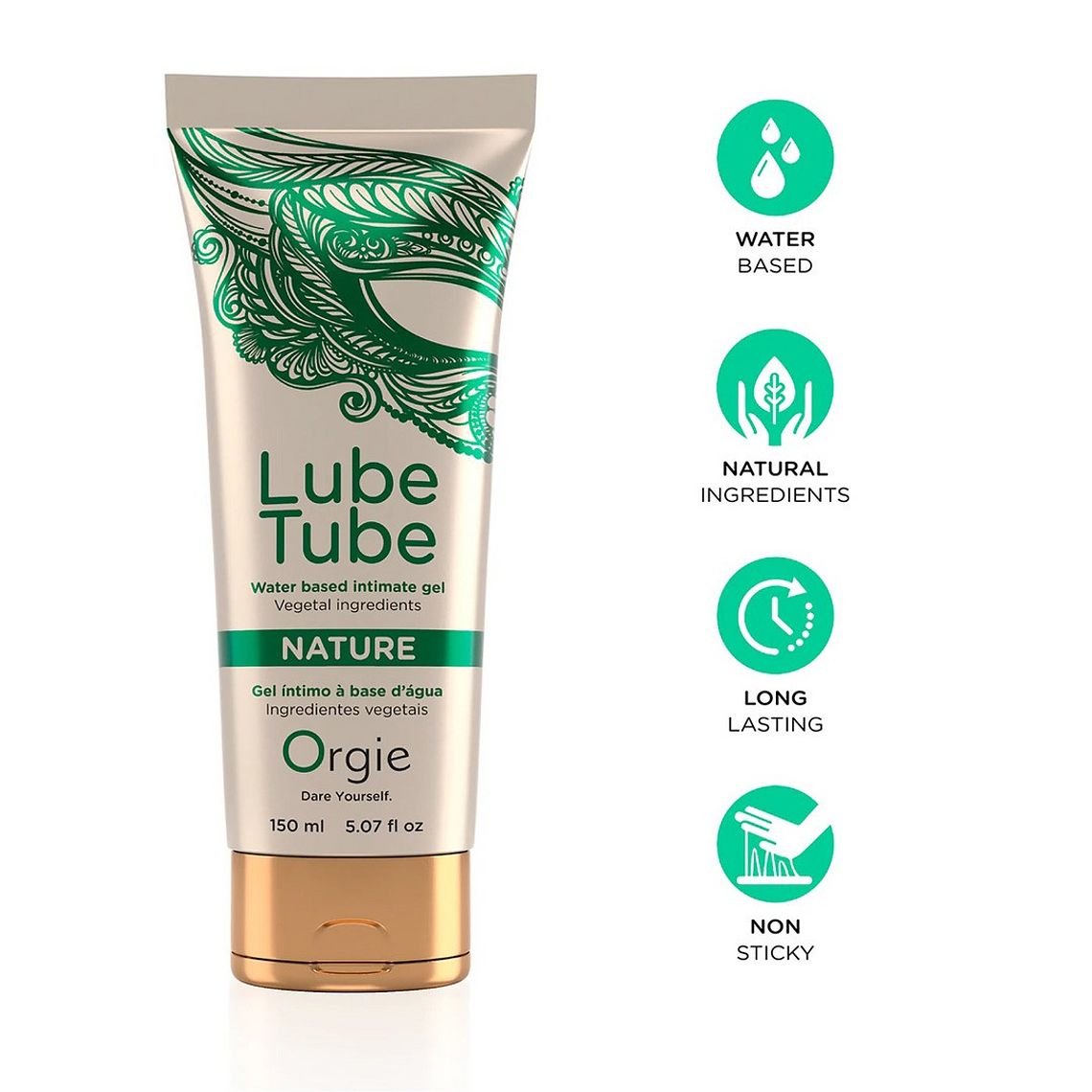 LUBRIFICANTE À BASE DE ÁGUA NATURE LUBE TUBE 150ML ORGIE 1