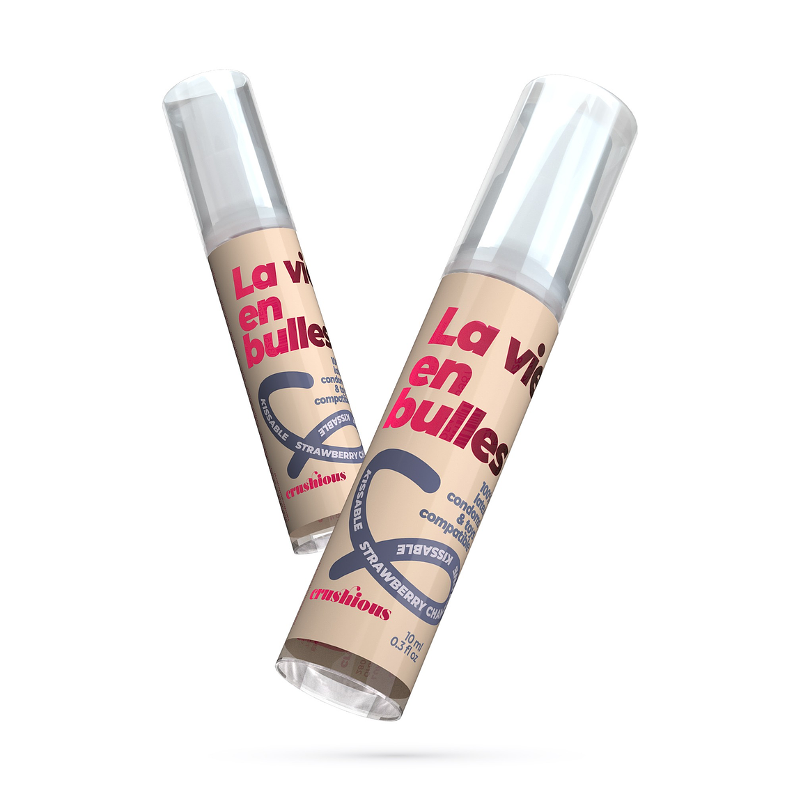 GEL LUBRIFICANTE STEAL MY KISSES COM SABOR A CHAMPANHE COM MORANGO CRUSHIOUS 10ML 10
