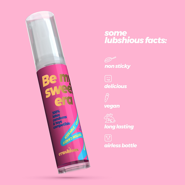 GEL LUBRIFICANTE STEAL MY KISSES COM SABOR A ALGODÃO DOCE CRUSHIOUS 10ML 12