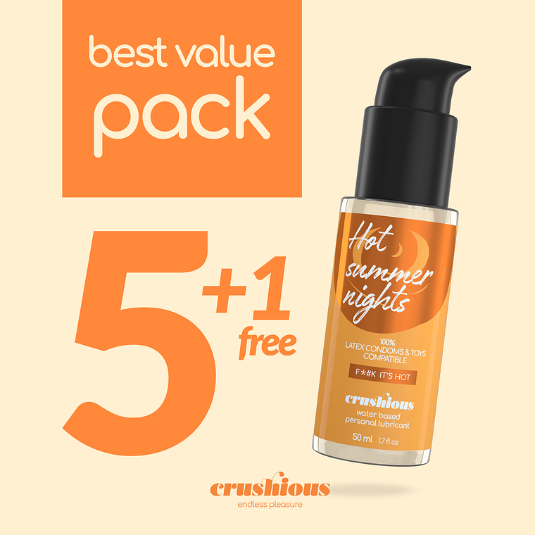 PACK DE 5 LUBRIFICANTES COM EFEITO CALOR 50 ML CRUSHIOUS + 1 GRÁTIS 1