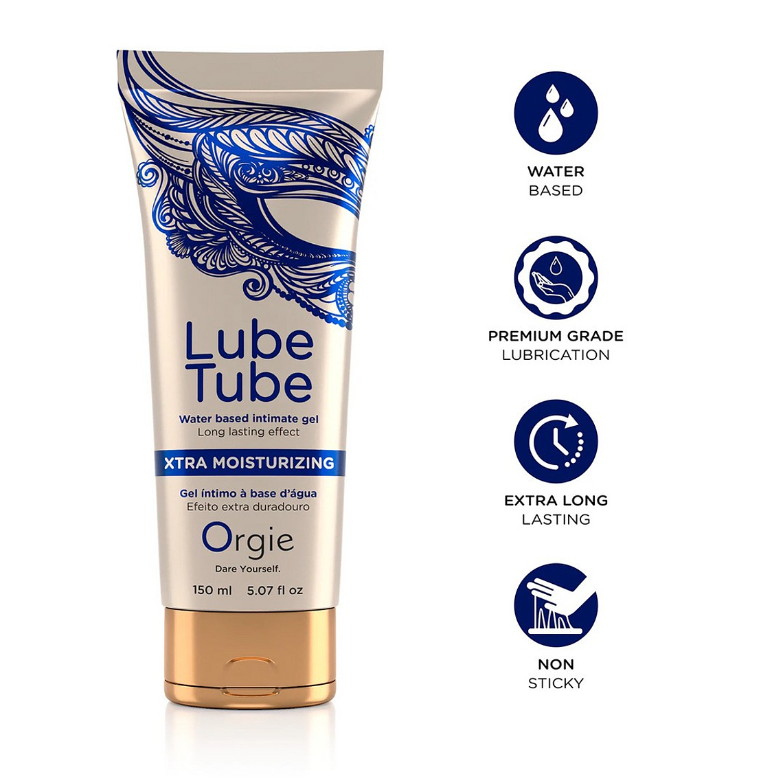 LUBRIFICANTE À BASE DE ÁGUA XTRA MOISTURIZING LUBE TUBE 150ML ORGIE 2