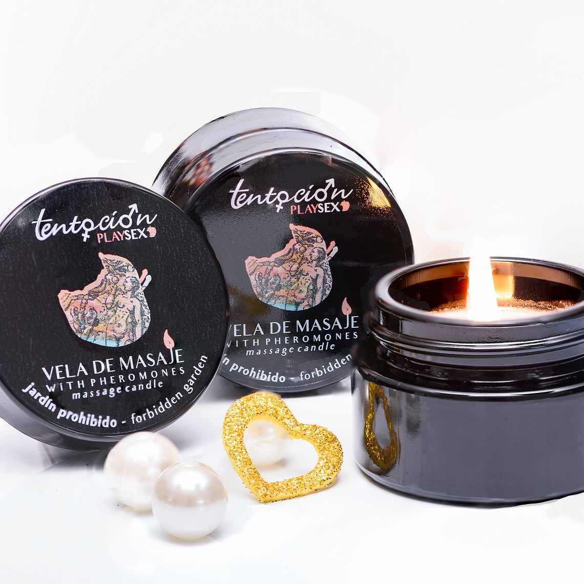 VELA COM FEROMONAS AROMA JARDIM PROIBIDO 20ML TENTACIÓN PLAY SEX 1