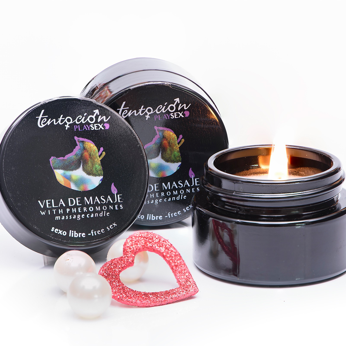 VELA COM FEROMONAS AROMA SEXO LIVRE 20ML TENTACIÓN PLAY SEX 1