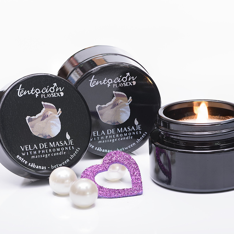 VELA COM FEROMONAS AROMA ENTRE LENÇÓIS 20ML TENTACIÓN PLAY SEX 2