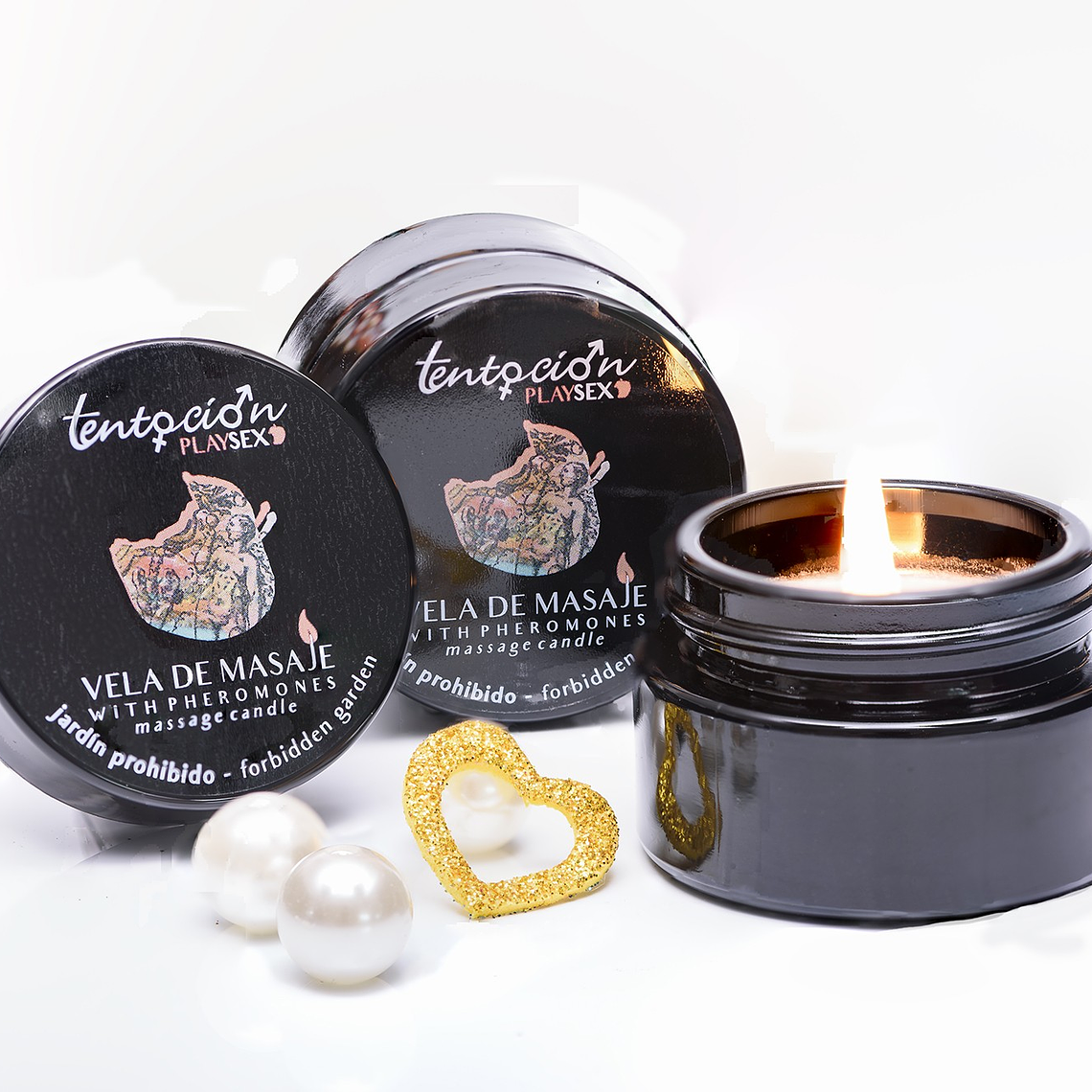 VELA COM FEROMONAS AROMA JARDIM PROIBIDO 20ML TENTACIÓN PLAY SEX 2