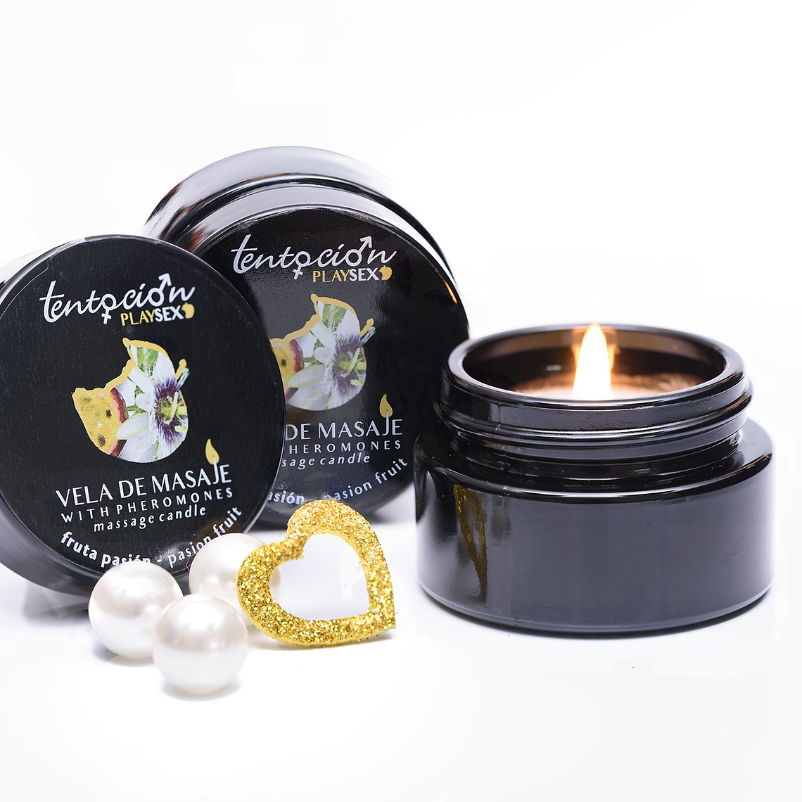 VELA COM FEROMONAS AROMA MARACUJÁ 20ML TENTACIÓN PLAY SEX 2