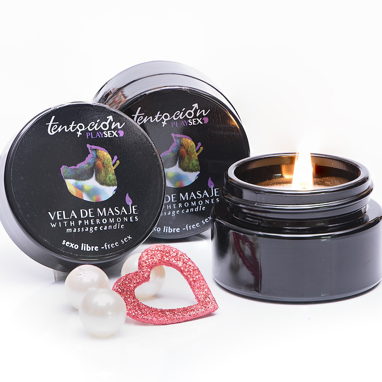 VELA COM FEROMONAS AROMA SEXO LIVRE 20ML TENTACIÓN PLAY SEX 2