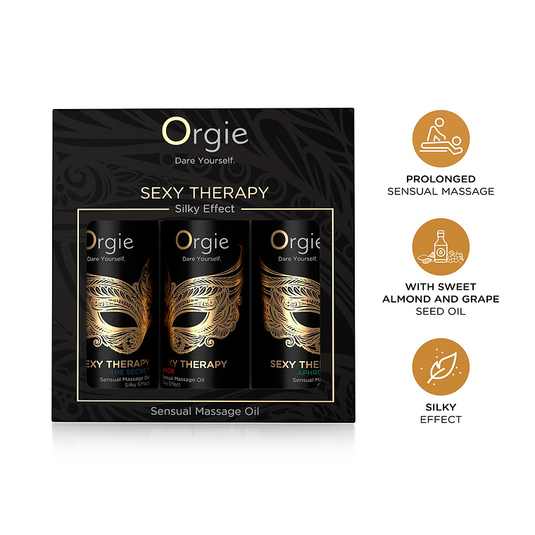 CONJUNTO DE ÓLEOS DE MASSAGEM SEXY THERAPY SENSUAL MINI SIZE 3X30ML ORGIE 1
