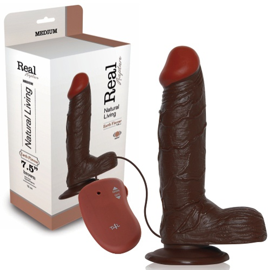 VIBRADOR REALÍSTICO REAL RAPTURE EARTH FLAVOUR 7.5'' NEGRO 2