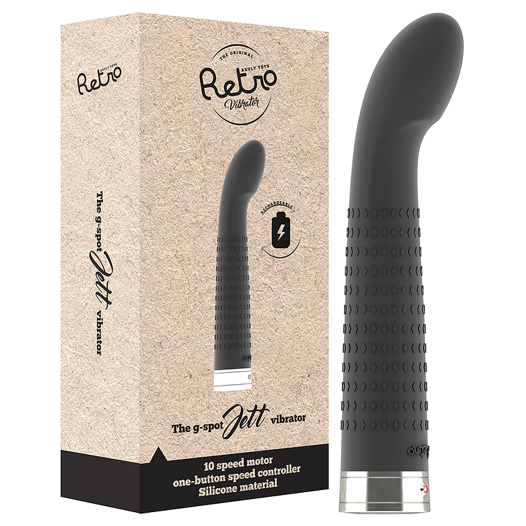 VIBRADOR REGARREGÁVEL RETRO JETT PRETO 2