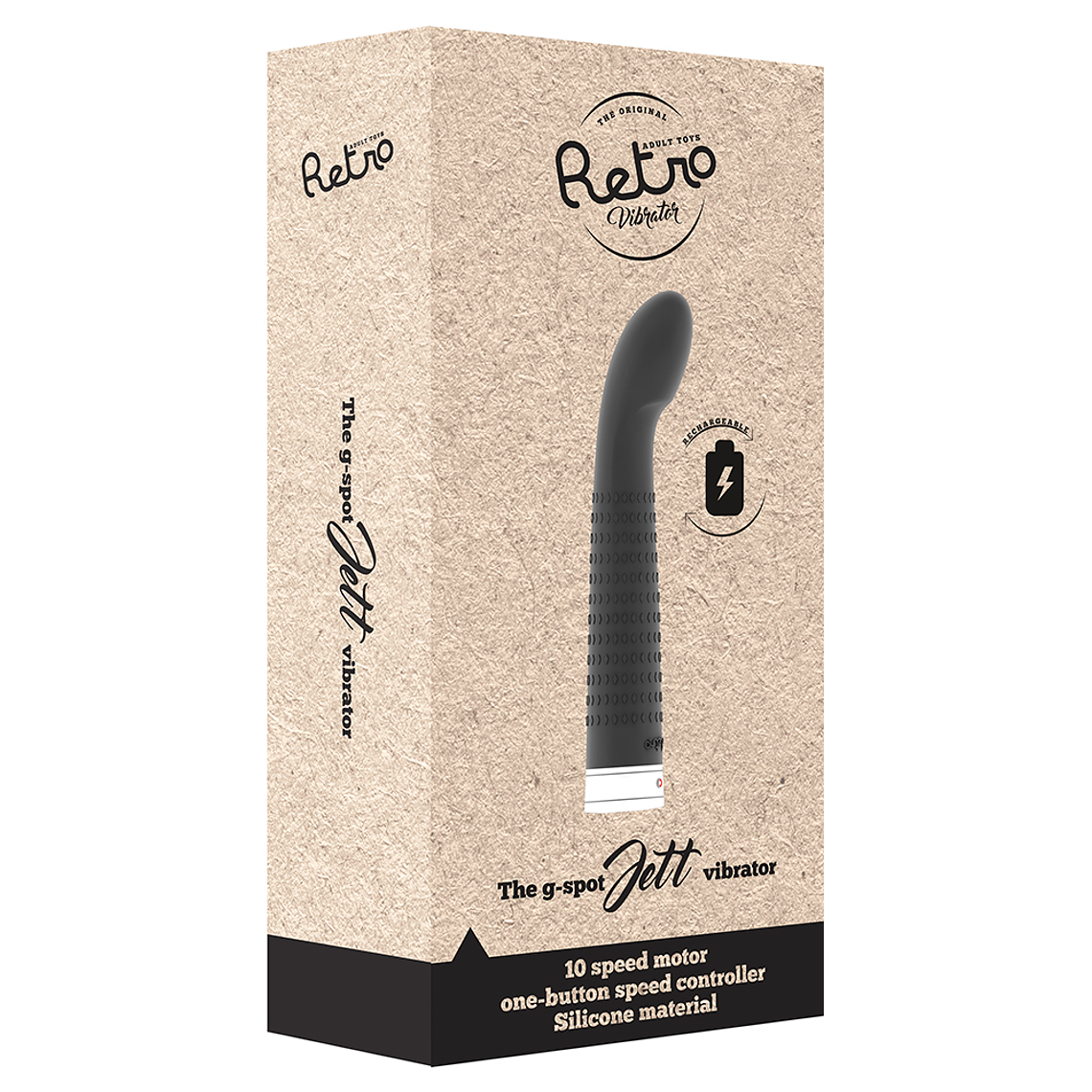 VIBRADOR REGARREGÁVEL RETRO JETT PRETO 3