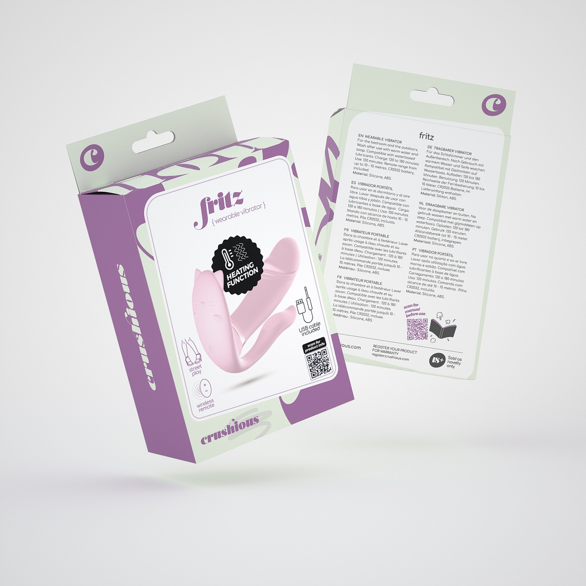 ESTIMULADOR COM CONTROLO REMOTO FRITZ CRUSHIOUS ROSA PASTEL 12