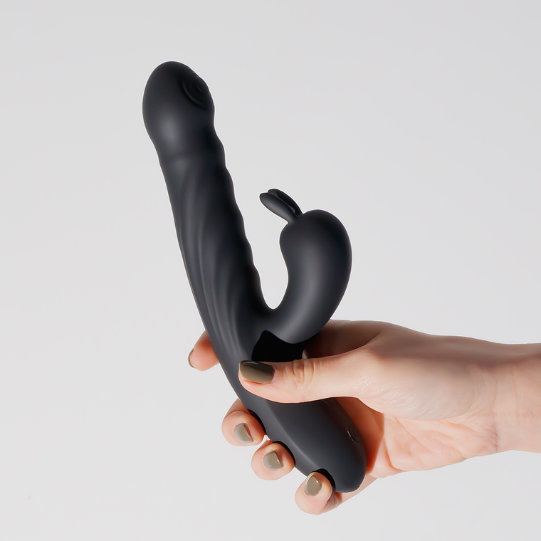 LAPIN VIBRADOR RECARREGÁVEL RABBIT COM IMPULSO PRETO CRUSHIOUS 10