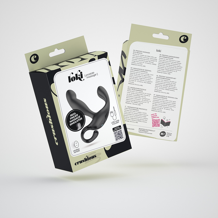 LOKI MASSAJADOR DE PRÓSTATA RECARREGÁVEL COM CONTROLO REMOTO CRUSHIOUS 13