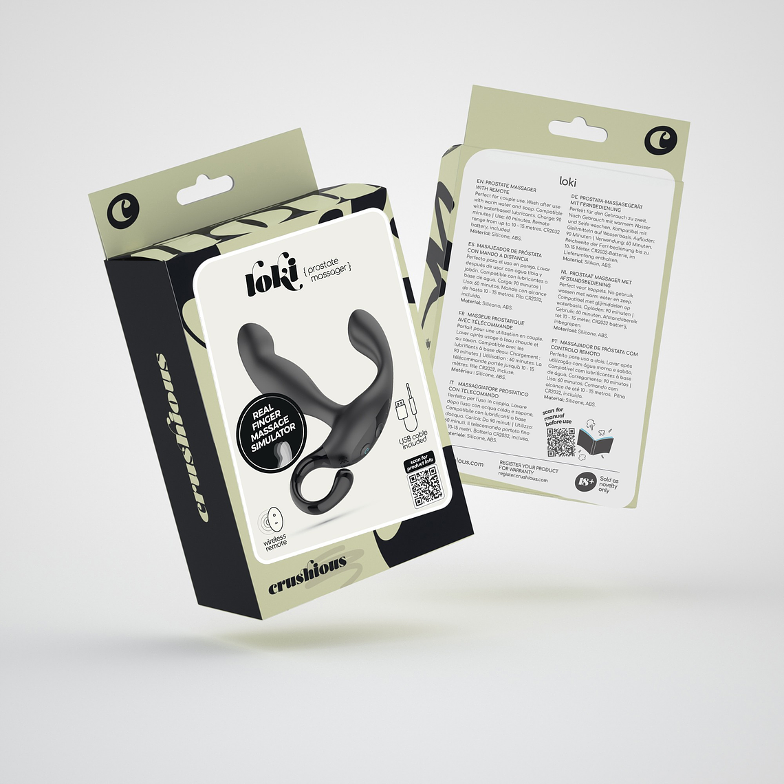 LOKI MASSAJADOR DE PRÓSTATA RECARREGÁVEL COM CONTROLO REMOTO CRUSHIOUS 14