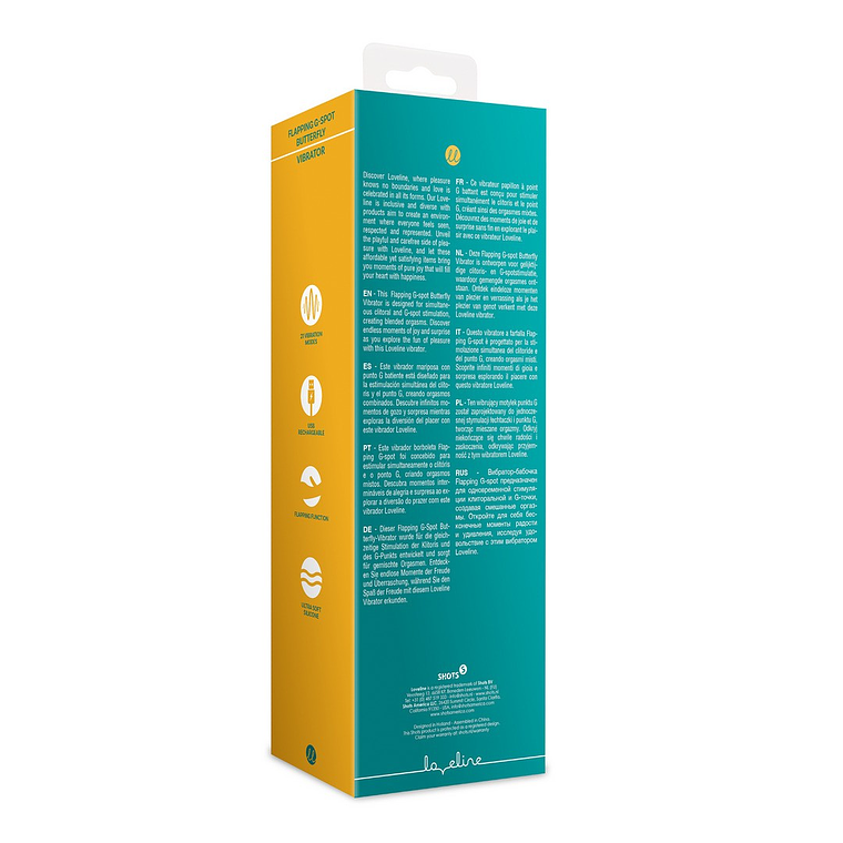 VIBRADOR BUTTERFLY FLAPPING G-SPOT PEACOCK BLUE LOVELINE 3