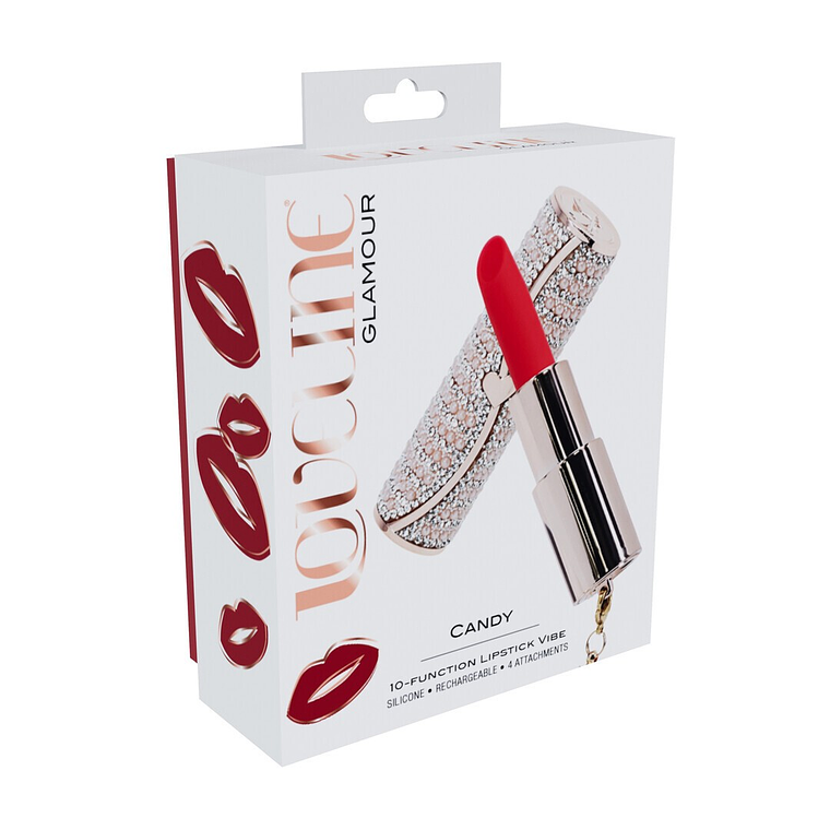 VIBRADOR COM 4 ACESSÓRIOS CANDY LIPSTICK ROSA LOVELINE 2