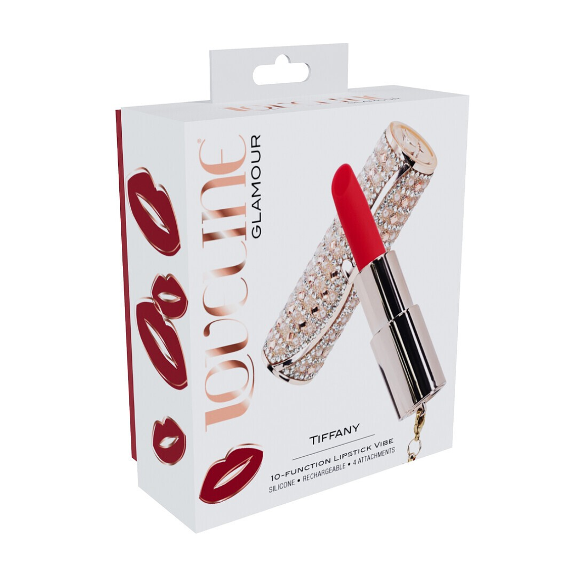 VIBRADOR COM 4 ACESSÓRIOS TIFFANY LIPSTICK ROSA LOVELINE 2