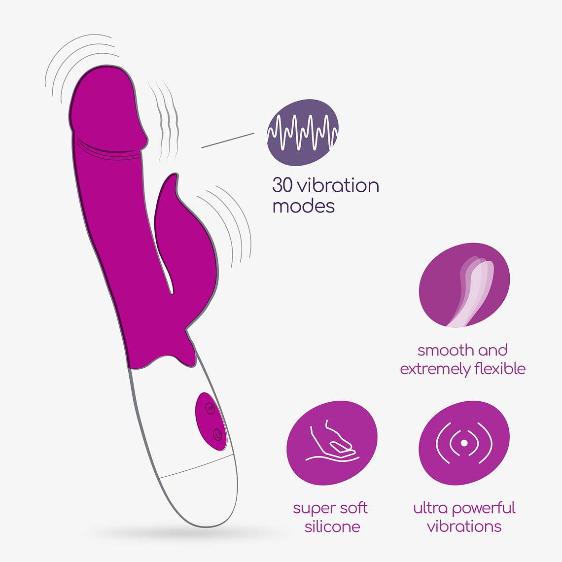 VIBRADOR COM ESTIMULADOR DE CLITÓRIS MOCHI ROXO E LUBRIFICANTE À BASE DE ÁGUA INCLUÍDO CRUSHIOUS 6