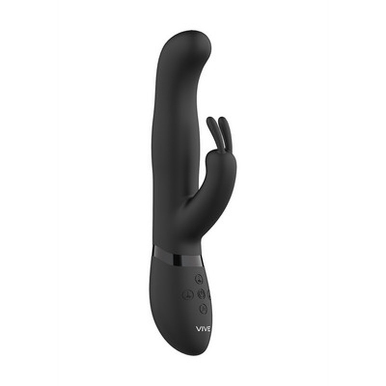 VIBRADOR IZARA ROTATING BEADS RABBIT BLACK VIVE 1