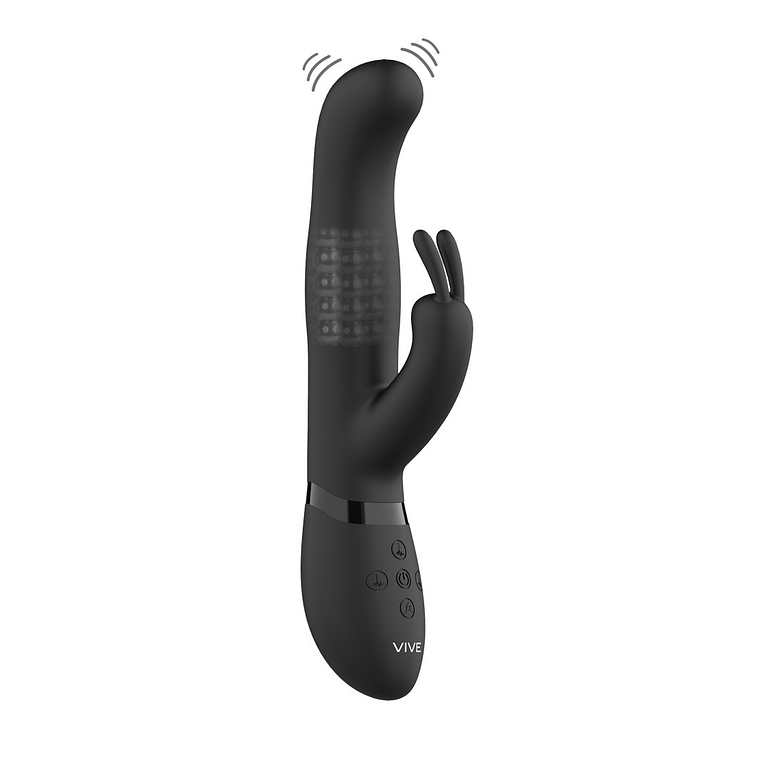 VIBRADOR IZARA ROTATING BEADS RABBIT BLACK VIVE 5