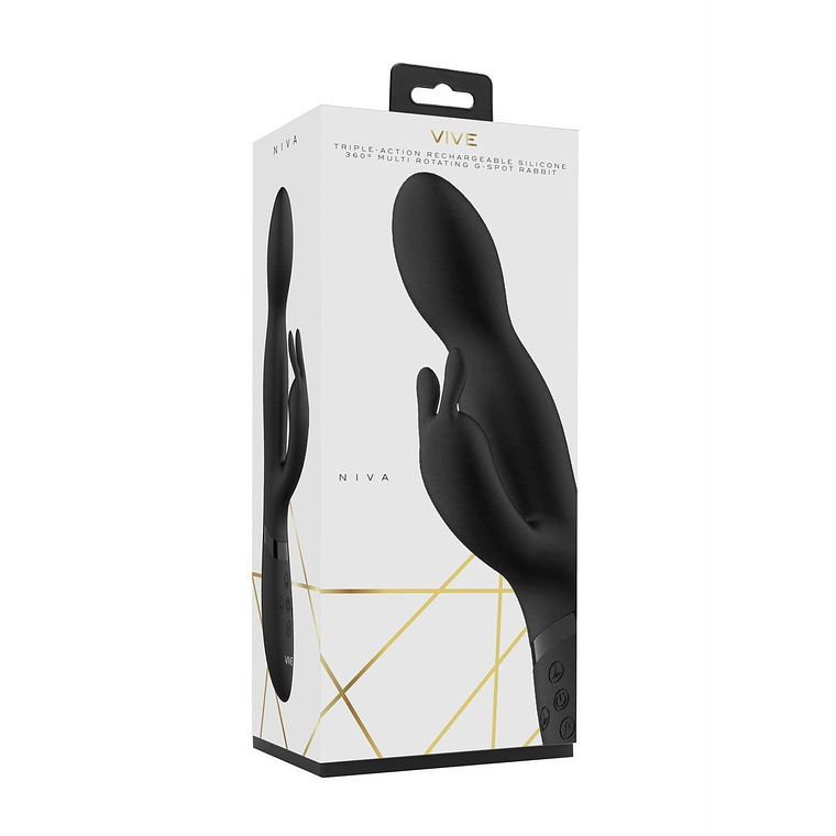 VIBRADOR NIVA ROTATING RABBIT PRETO VIVE 2