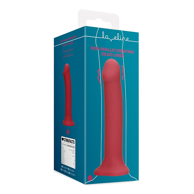 VIBRADOR NON-PHALLIC VIBRATING DILDO GRANDE RASPBERRY RED LOVELINE 2