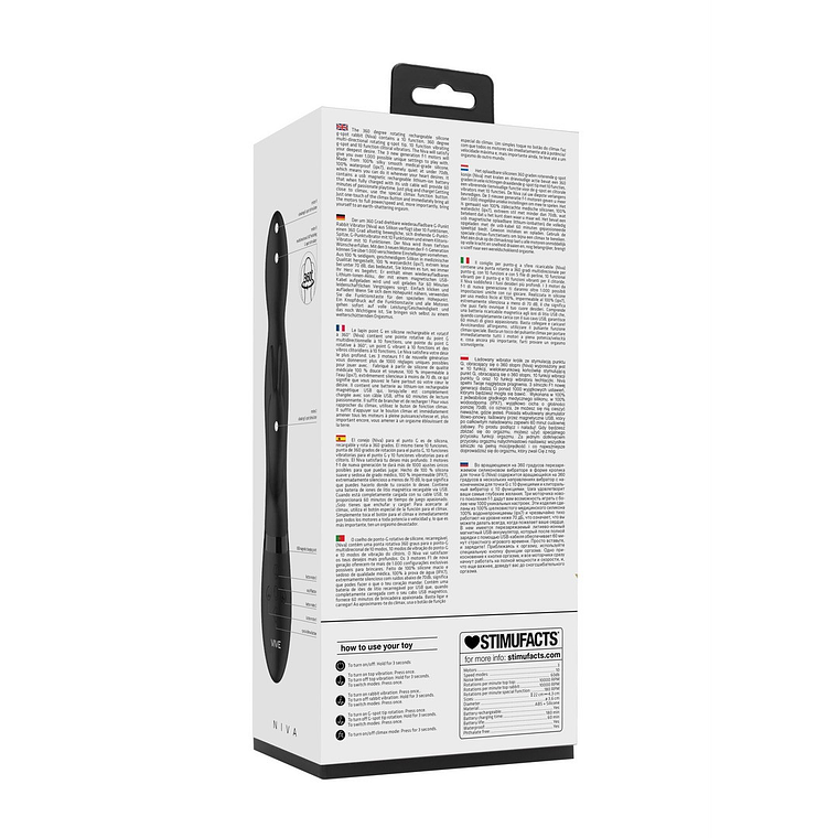 VIBRADOR NIVA ROTATING RABBIT PRETO VIVE 3