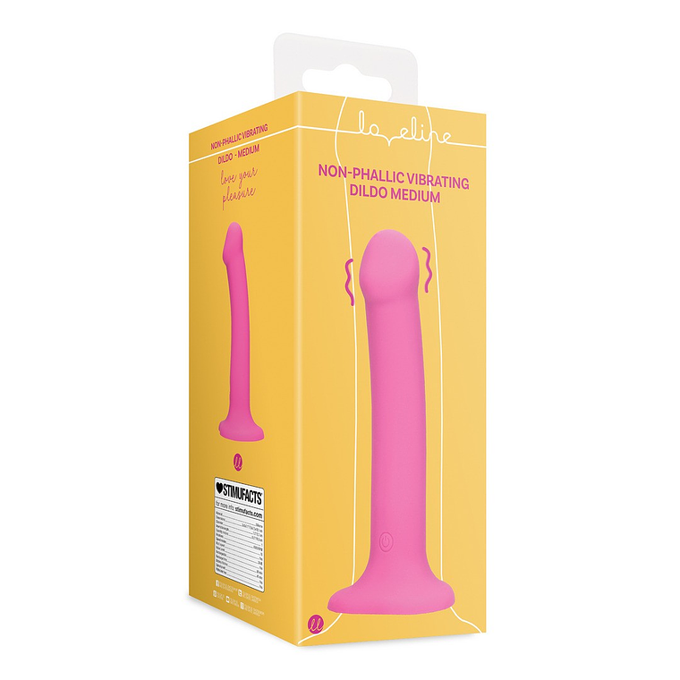 VIBRADOR NON-PHALLIC VIBRATING DILDO MÉDIO POWERFUL PINK LOVELINE 2