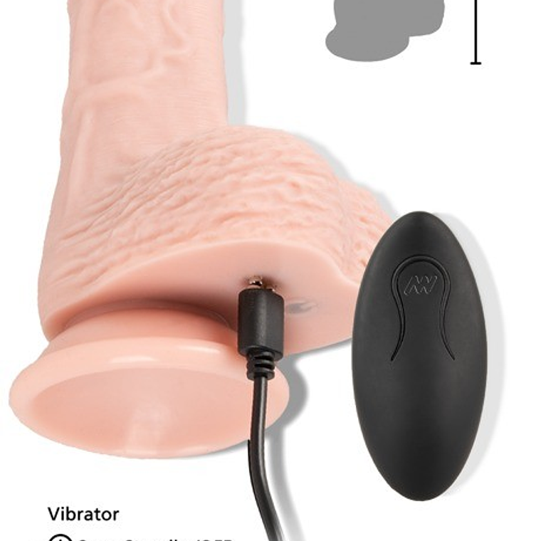 VIBRADOR REALISTA COM FUNÇÃO VAI-VEM E COMANDO SEM FIOS MEDICAL SILICONE RC VIBRATOR YOU2TOYS 10
