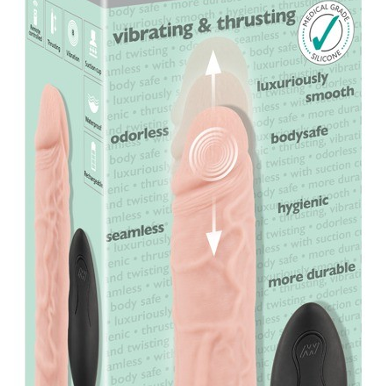 VIBRADOR REALISTA COM FUNÇÃO VAI-VEM E COMANDO SEM FIOS MEDICAL SILICONE RC VIBRATOR YOU2TOYS 11