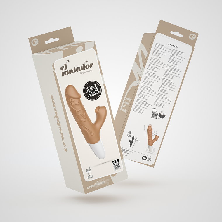 VIBRADOR REALISTA COM VAI-VEM EL MATADOR CRUSHIOUS 12