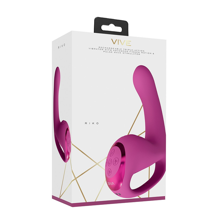 VIBRADOR RIKO COM MOTOR TRIPLO PULSE WAVE STIMULATOR ROSA VIVE 2