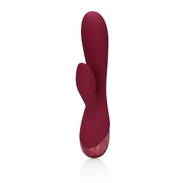 VIBRADOR SMOOTH SILICONE RABBIT DARK CHERRY LOVELINE 1
