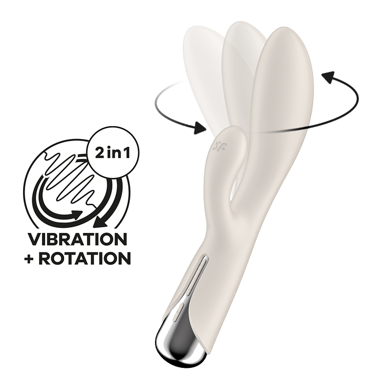 VIBRADOR SPINNING RABBIT 1 BEGE SATISFYER 1