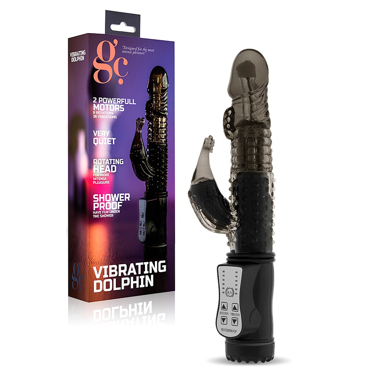 VIBRADOR VIBRATING DOLPHIN PRETO 2