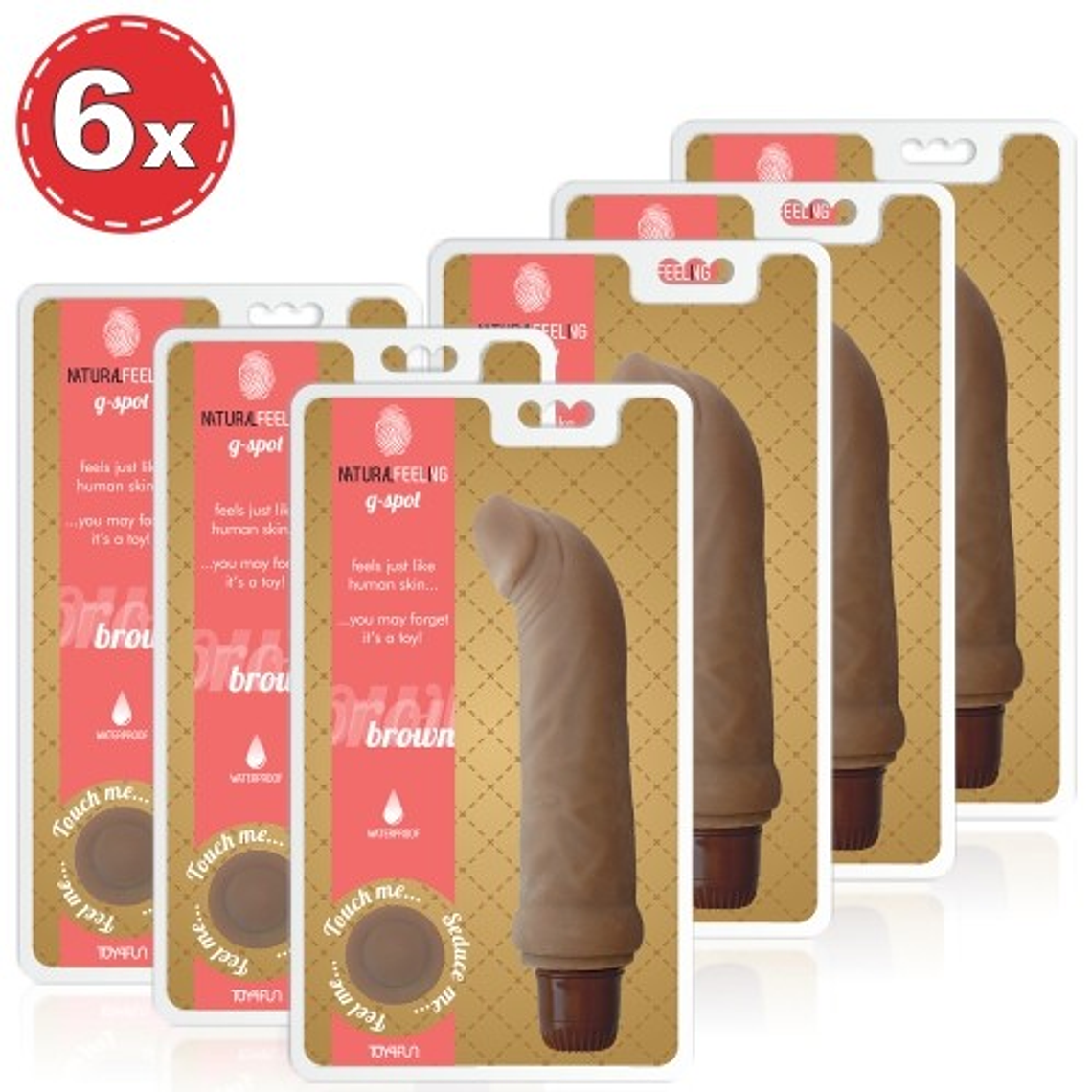 PACK COM 6 VIBRADORES NATURAL FEELING G-SPOT BROWN 1