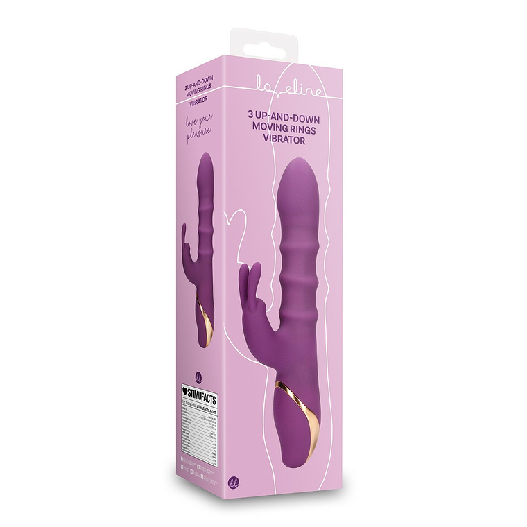 VIBRADOR 3 UP-AND-DOWN MOVING RINGS ORCHIDEE PURPLE LOVELINE 2