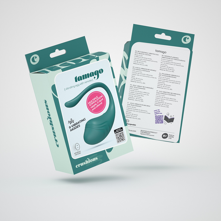 OVO VIBRATÓRIO RECARREGÁVEL COM COMANDO TAMAGO CRUSHIOUS ESMERALDA 10