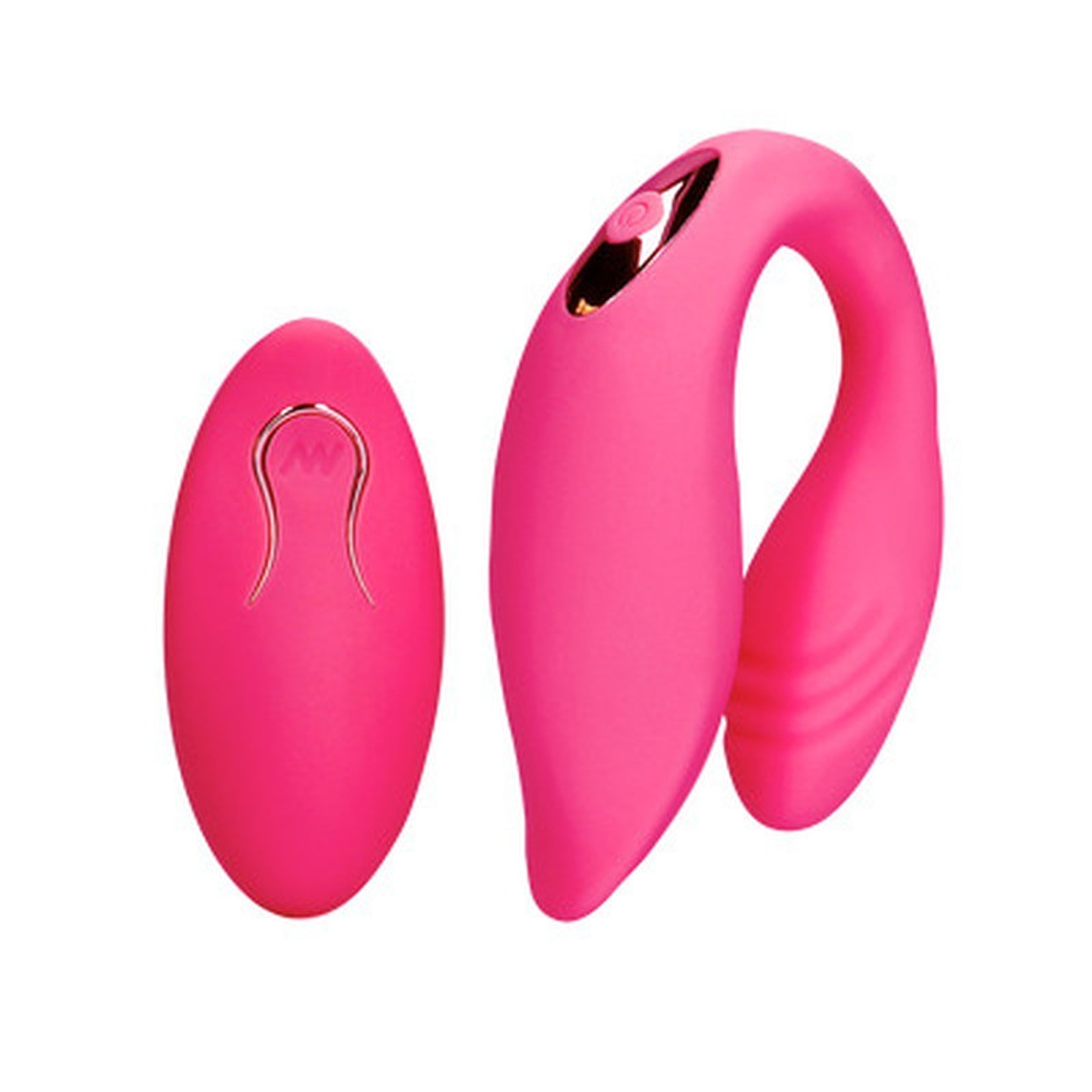 VIBRADOR DE CASAL COM COMANDO WILD STRAWBERRY LOVELINE 1