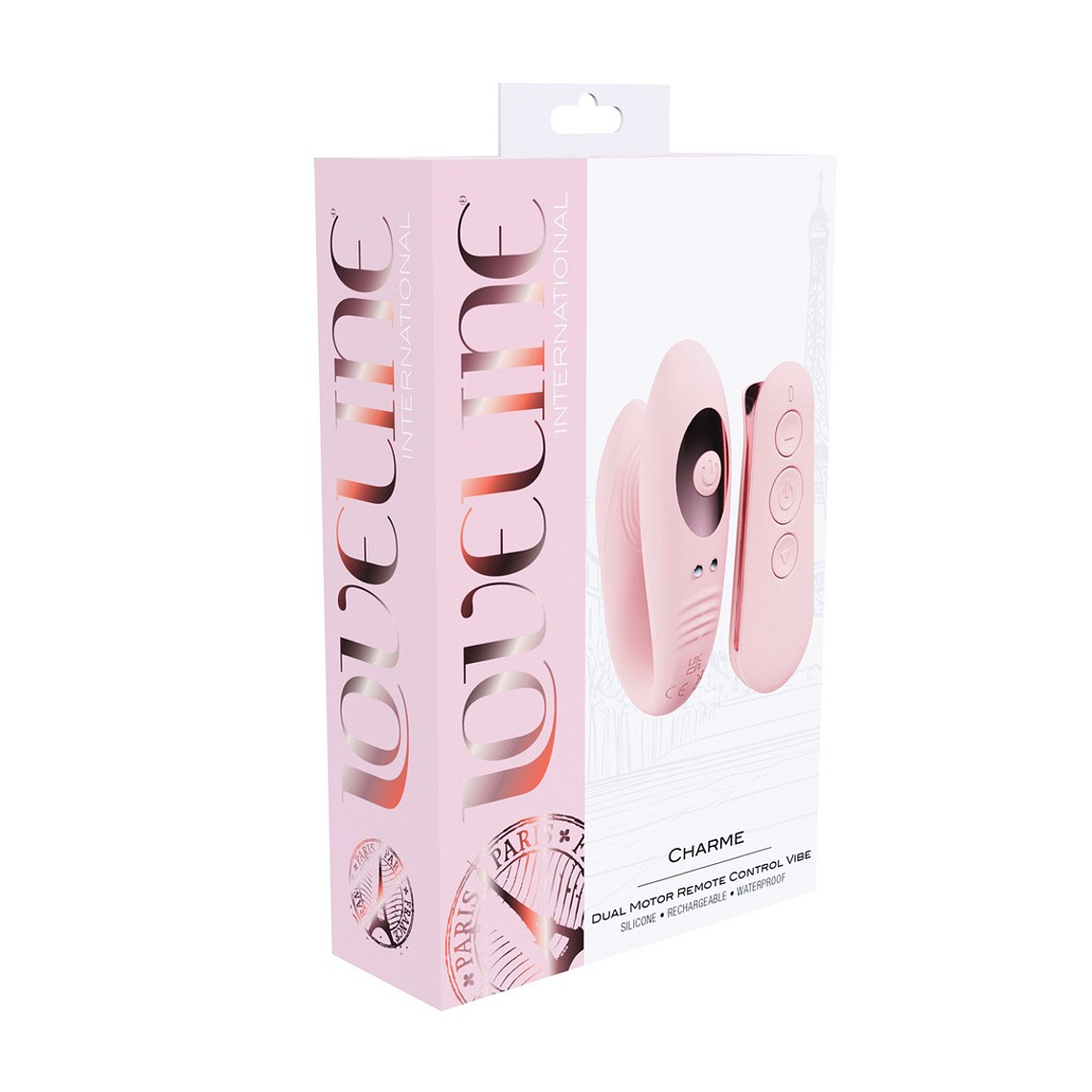 VIBRADOR DE CASAL COM COMANDO CHARME VIBE ROSA LOVELINE  2