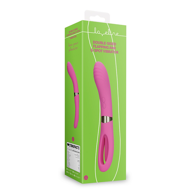 VIBRADOR DOUBLE-SIDED FLAPPING AND G-SPOT EXUBERANT PINK LOVELINE 2