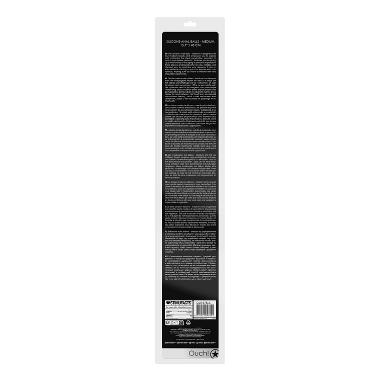 BOLAS ANAIS DE SILICONE MEDIUM OUCH! PRETAS 3