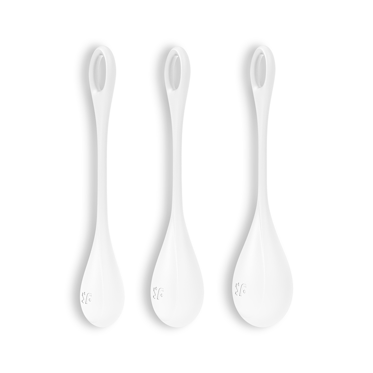 CONJUNTO DE 3 BOLAS KEGEL YONI POWER 1 SATISFYER BRANCAS 1