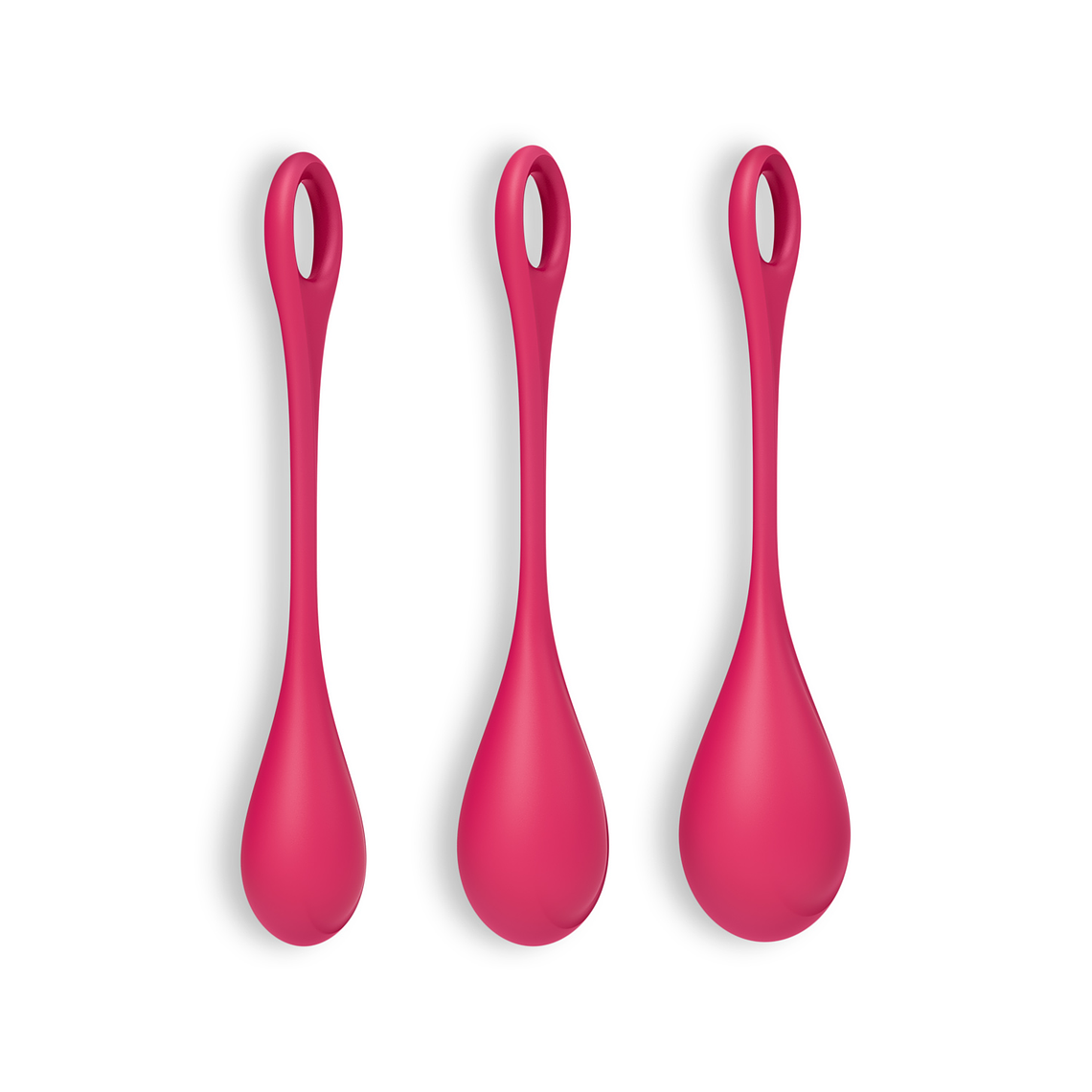 CONJUNTO DE 3 BOLAS KEGEL YONI POWER 1 SATISFYER VERMELHAS 3