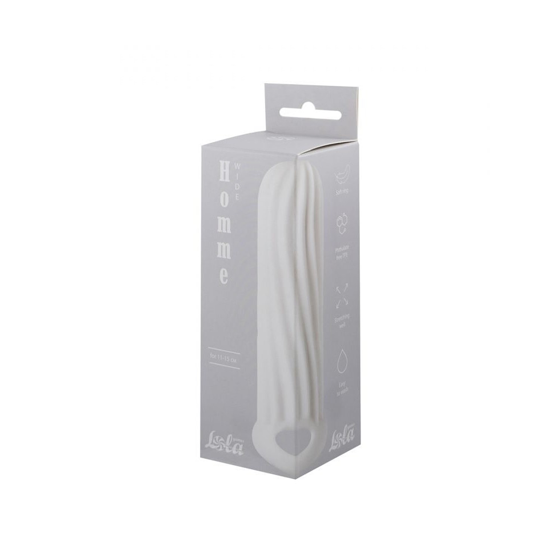 MANGA COM EXTENSÃO PARA O PÉNIS HOMME WIDE BRANCO LOLA GAMES 11-15CM 1