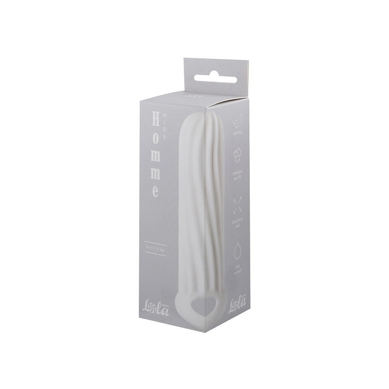 MANGA COM EXTENSÃO PARA O PÉNIS HOMME WIDE BRANCO LOLA GAMES 11-15CM 1