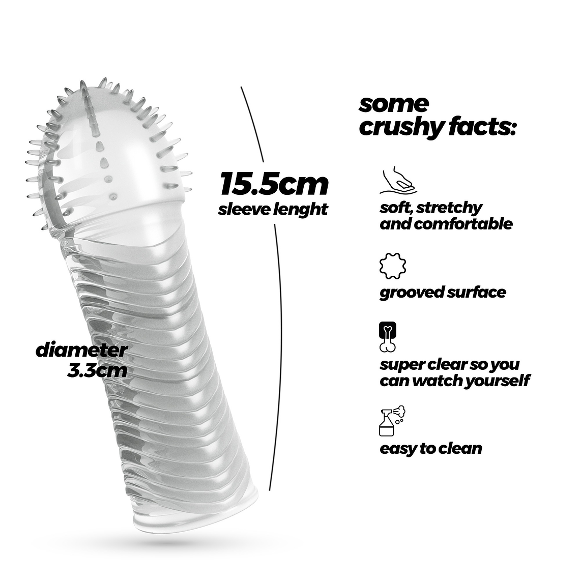 MANGA PARA O PÉNIS RIBBED CRUSHIOUS 10