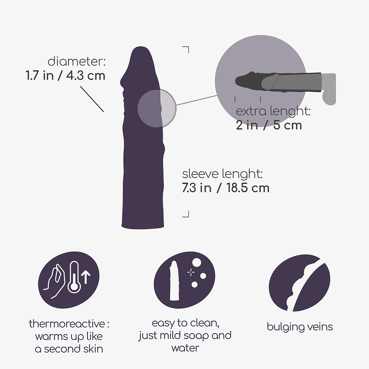 MANGA REALISTA PARA O PÉNIS COM EXTENSÃO 2” THE MACHO CRUSHIOUS 11