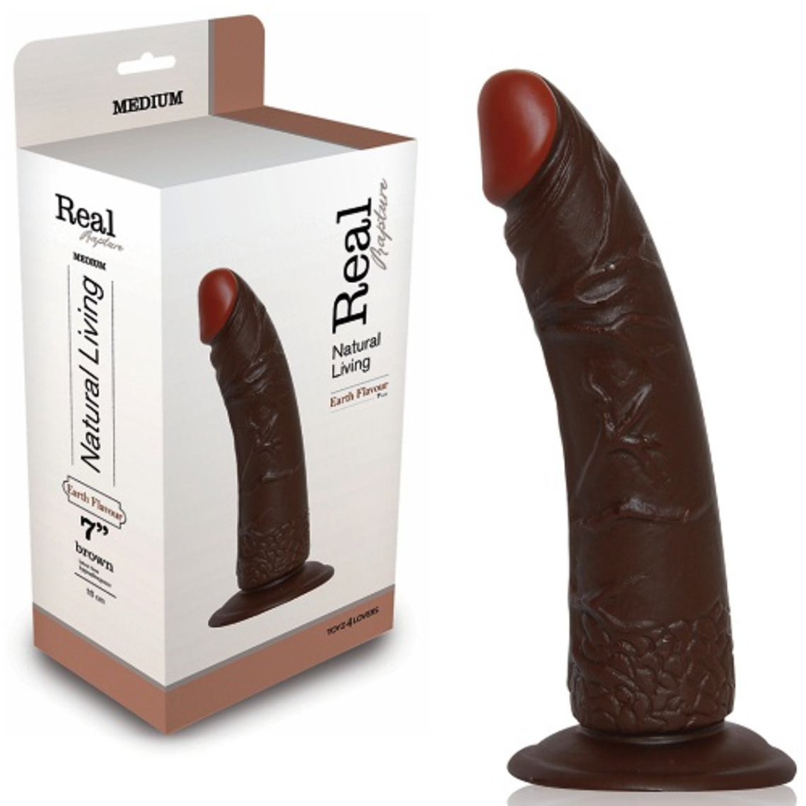 DILDO REALÍSTICO REAL RAPTURE EARTH FLAVOUR 7'' NEGRO 2